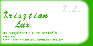 krisztian lux business card